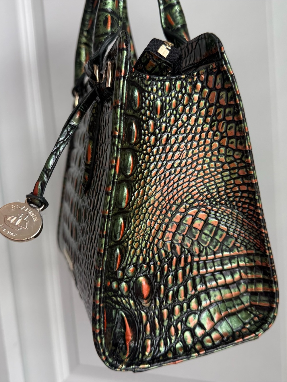 Brahmin Cami Satchel Samba Green Melbourne Leather - Picture 6 of 9